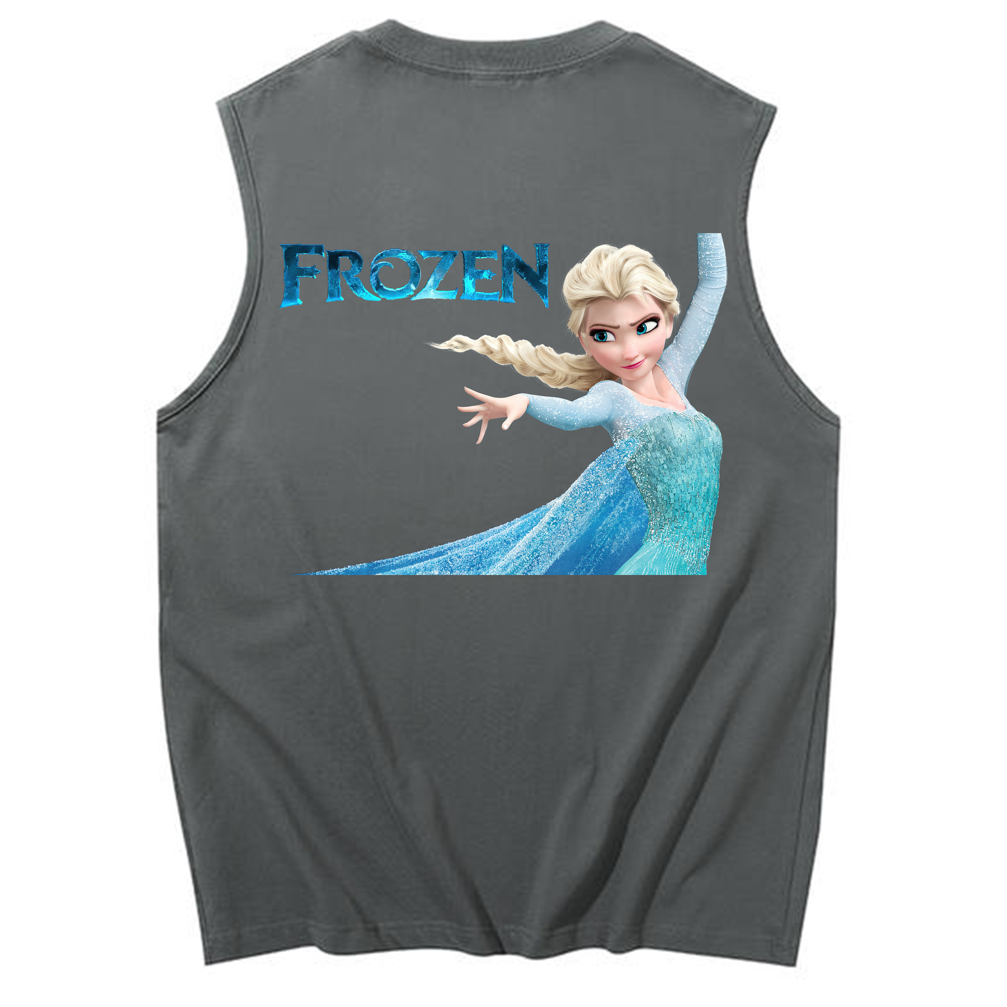 （画像用） アナと雪の女王 アンナ エルサ Frozen Anna Elsa コットン100％タンクトップ（背面プリント）